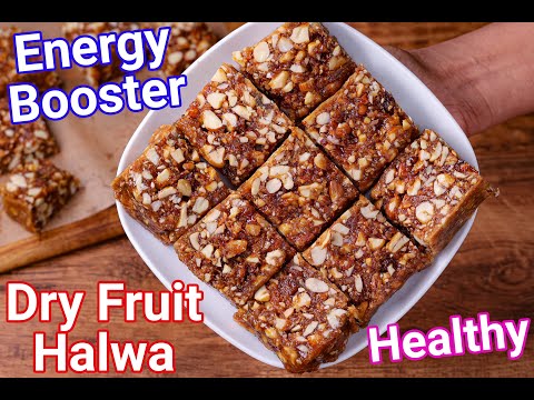 Dry Fruit Barfi Recipe - Healthy Energy Bar Barfi | Dates & Nut Burfi Halwa - Khajoor Roll