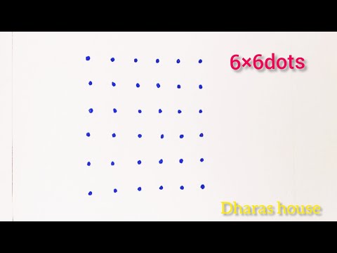 Simple rangoli desogns6×6dots||chinna muggulu||rangoli for beginners||dharas house||#37