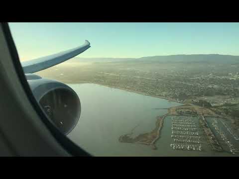 United Airlines Boeing 787-9 SIN-SFO Landing