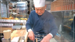 40秒高速提供！82歳おじいちゃんの立ち食いそば「よりみち」に密着！ japanese street food soba