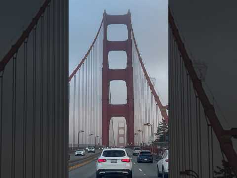 Driving on the iconic Golden Gate Bridge, connecting San Francisco to Marin County in California!