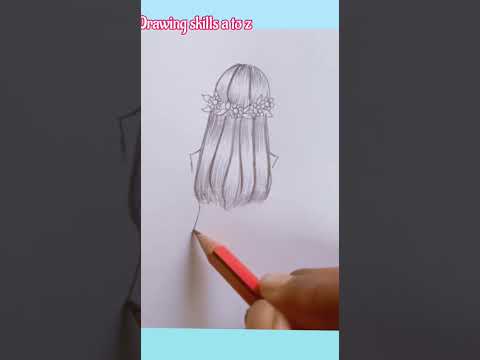 How to draw girl hair easy | Easy girl hair drawing #drawing #shorts