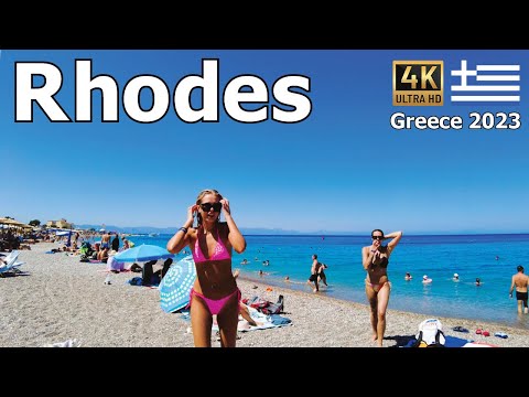 Rhodes, Greece in 4K - Elli Beach - Greek Islands 2023