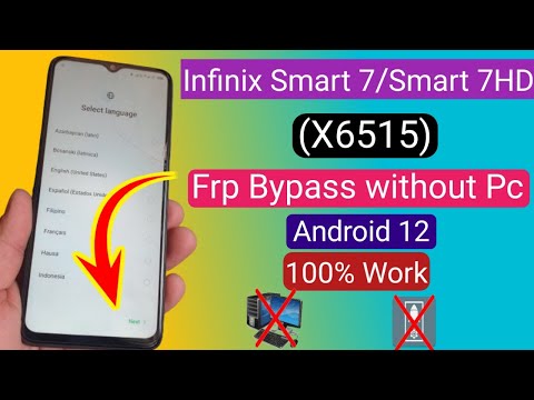 Infinix Smart 7 (X6515) android 12 FRP Bypass without PC | Remove Google Account