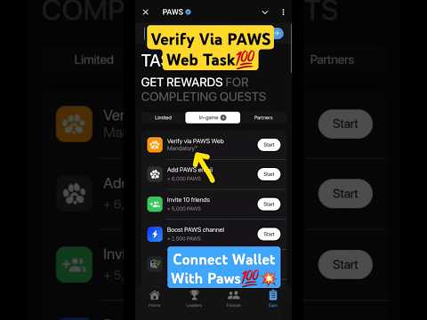 Verify Via PAWS Web Task|How To connect Solana Wallet In Paws |Paws Airdrop Claim Task