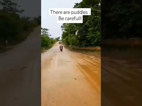 You might skid on puddles!!#carefull #puddles #roadtrips #motorbike #ride #bikeride #shortsfeed