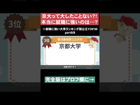 【京大って大したことない？！】就職に強い大学ランキング国公立TOP30part6 #Shorts