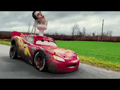 Lightning McQueen Skibidi Toilet in Real Life on Road Cars