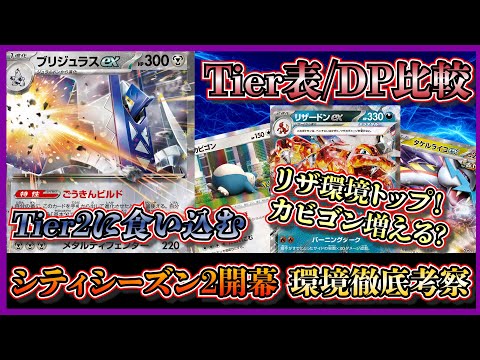 【シティ環境考察】シーズン２開幕！11/９～11/10の環境のTier表とDP（デッキパワー）を見て環境考察します【ポケカ】