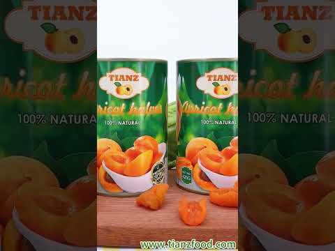 Taste the Sunset: Canned Red Apricots Delight! 🍑🌅Tianz Food Factory #fruits #apricots #canned