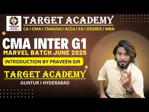 CMA Inter Group 1 Marvel Batch Introduction By Praveen Sir #cmainter #cma #education #icmai #intro