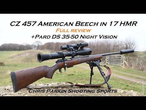 CZ 457 American Beech Stock 17 HMR, Full Review and Hunting with PARD DS 35-50 Night Vision