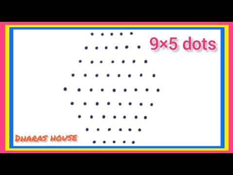 9×5dots simple kolam||easy rangoli design||dharas house||#98