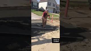 Grandpa gets instant karma!! #stuckincement #benice #caughtoncamera