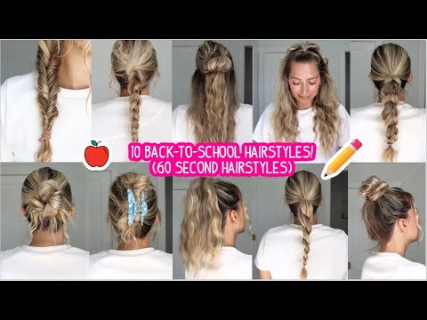 TEN 60 SECOND BACK TO SCHOOL HAIRSTYLES! Quick Hairstyles|Trendy Hairstyles| Short, Medium Long Hair