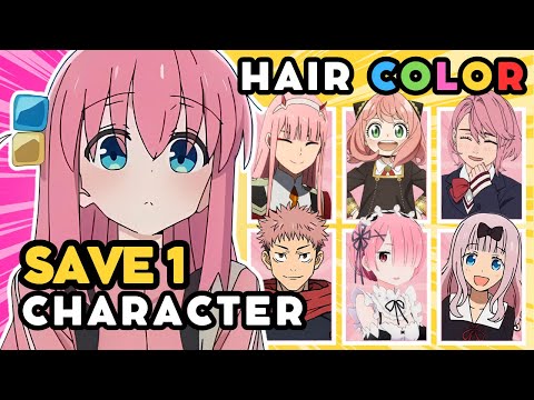 Save 1 ANIME CHARACTER for each HAIR COLOR 🎨🔥 | ANIME QUIZ