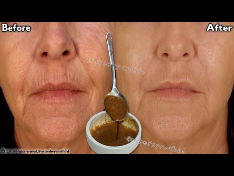 Facelift with natural collagen! At 70 years, Wrinkles disappear in 3 minutes! coffee face pack