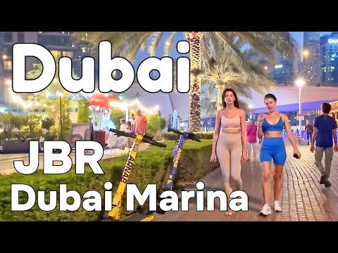 Dubai 🇦🇪 JBR Night Life, Dubai Marina [4K] Walking Tour