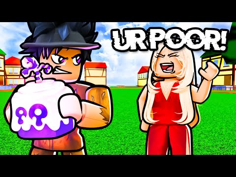 RICH E-GIRL Thought I Was POOR, So I Took Out DOUGH FRUIT! (Roblox Blox Fruits)