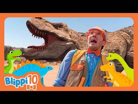 Blippi shows you his favorite Dinosaurs ! | 10 year Anniversary Special | Blippi Top 10 Moments