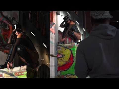 Sony A74 Night time Halloween  Catwoman Photoshoot with a beautiful model +Godox AD400 Pro