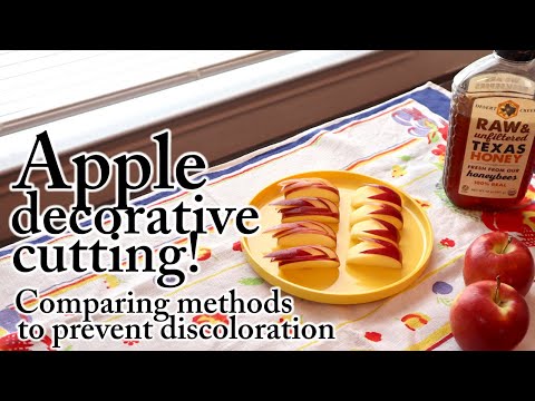 Apple decorative cutting, Prevent discoloration, honey, salt water and water, ASMR, Lifestyle, Bible