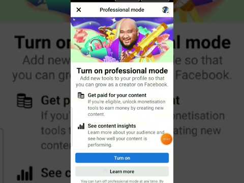 how to on professional mode in facebook.