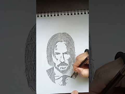 How to draw John Wick | Keanu Reeves, Sketching #shorts