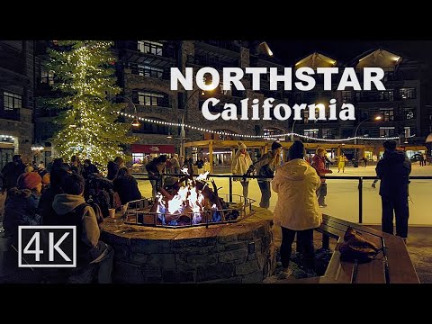 [4K] 🎄Beautiful Northstar California Resort At Night - Walking Tour