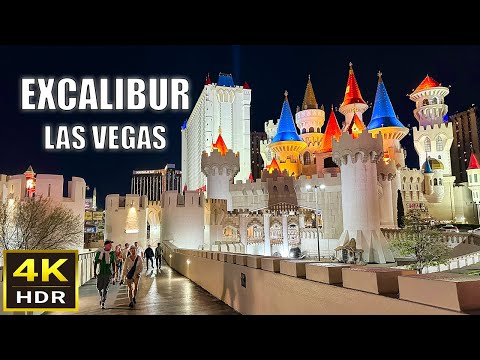 [4K HDR] Excalibur Las Vegas Walking Tour | April 2024 | Las Vegas Strip