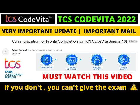 TCS Codevita 2022 Very Important Update Mail | Profile Completion Mail | TCS CODEVITA SEASON 10