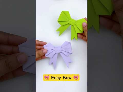 Handmade Paper Bow 🎀 Easy and Simple #shorts #handmade #origamipaper #diy #artandcraft #simple