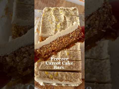 FREEZER CARROT CAKE BARS | No Bake Healthy Dessert Recipe for Spring!