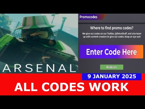 *ALL CODES WORK* [☢️] Arsenal ROBLOX | JANUARY 9, 2025