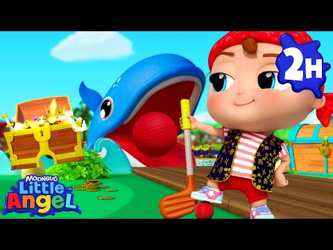 Mini Golf Competition ⛳ | Little Angel | Fun Kids Songs | Nursery Rhymes