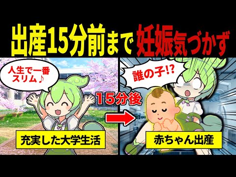 【実話】出産当日まで妊娠に気づかなかった大学生ずんだもん【ずんだもん&ゆっくり解説】