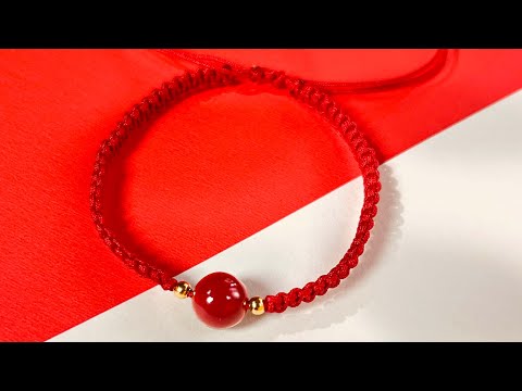 Red ropes woven with cinnabar.#diy #fengshui #red rope #bracelet #fortune