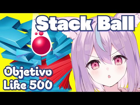 Objetivo Like 500✨️Juego de lanzamiento de bola⚽️#stackball #vtuber