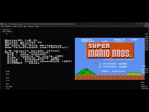 Emulator in Emulator in Emulator in Emulator (NES in DS in WiiU in PC on Android) Mario Xiaomi11TPro