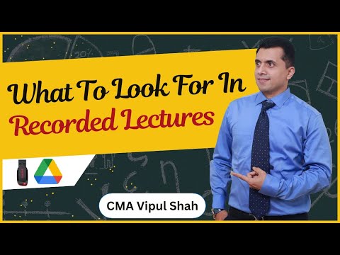 Achieve CA/ CMA inter Excellence with Recorded Lectures | CMA Vipul Shah