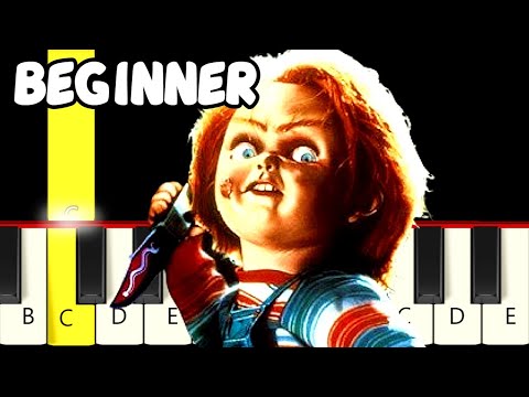 Child's Play Theme (Chucky) Halloween - Fast and Slow Piano Tutorial - Beginner