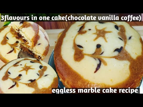 marble cake recipe.3 flavours in one cake.. without oven eggless marble cake #deepikakirecipes #cake