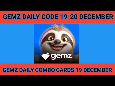 19-20 December Gemz daily code & combo cards|gemz combo cards 19 December |Gemz daily code 19-20 Dec