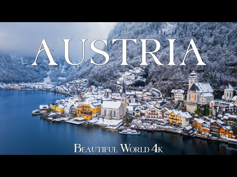 Austria 4K – Hallstatt’s Winter Wonderland of Snowy Peaks and Tranquil Beauty - Piano Relaxing