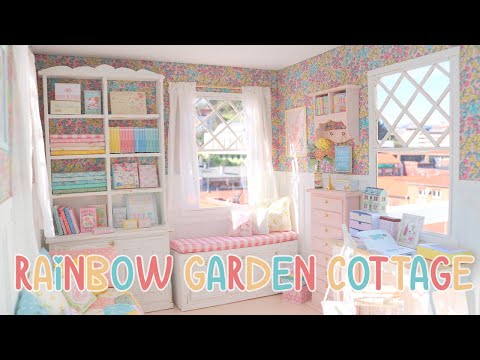 RAINBOW GARDEN COTTAGE 1/6 scale handmade miniature dollhouse by Nerea Pozo (cake shop patisserie)