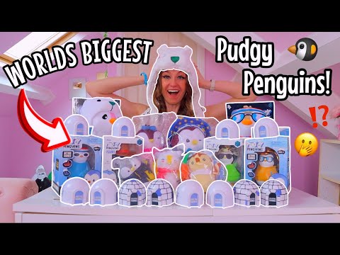 UNBOXING THE *WORLDS BIGGEST* PUDGY PENGUINS MYSTERY TOY COLLECTION!!😱🐧✨⁉️ (RARE GOLD HUNT?!🫢) AD