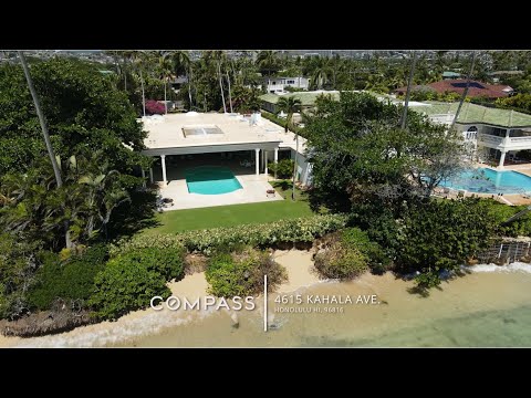 ハワイ不動産紹介　オーシャンフロントの豪邸4615 Kahala Avenue Honolulu Hawaii  Luxuary ocean front Property