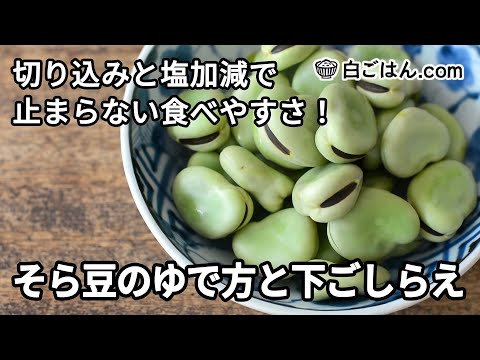 そら豆のゆで方／切り込みと塩加減で止まらない食べやすさに！