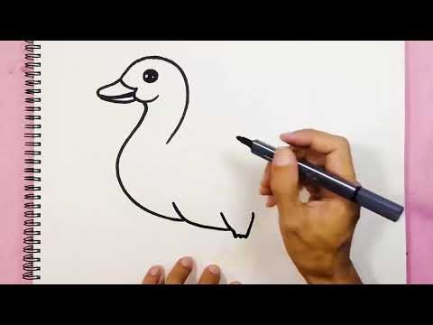 How to draw simple duck #drawing #draw #painting I Chill how to draw