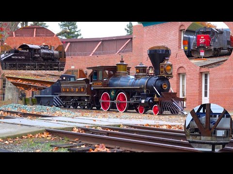 V&TRR 18 Dayton & UP 4466 Steam Engine Get Moved Around On Turntable At CSRM - Old Sacramento CA